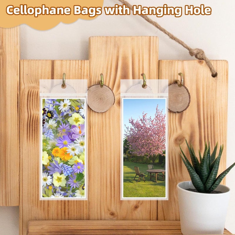 Morepack 3x7 Inches Hanging Hole Self Sealing Cellophane Bags Self Adhesive, 100 Pieces Clear Resealable Cellophane Bags with hanging header for Jewelry Earring Necklace - Image 5